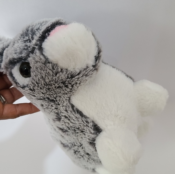 Animal Adventure Bunny Rabbit Plush Gray Frosted White Grey Stuffed Animal 2017 - Picture 5 of 11